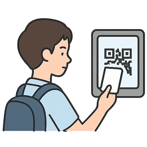 QRコードで入退室を記録